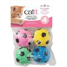 Catit Cat Foam Soccer Balls 4pk | Soft Indoor Cat Toy