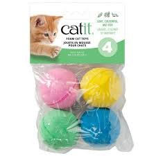 Catit Foam Balls 4pk | Lightweight Indoor Cat Toy for Active Play