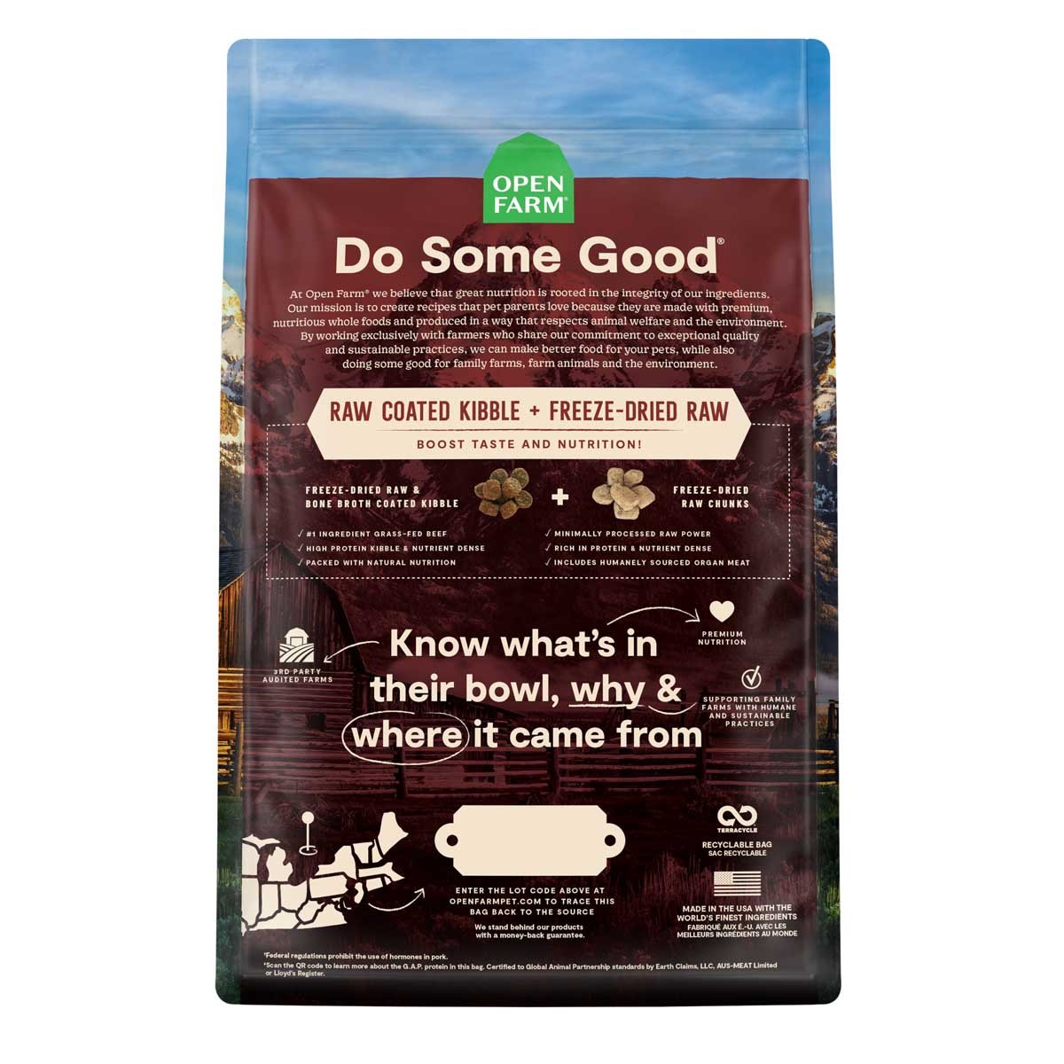 Open Farm RawMix Front Range Dog Food | Kibble + Freeze-Dried Raw | Grass-Fed Beef, Lamb & Pork | 3.5lb