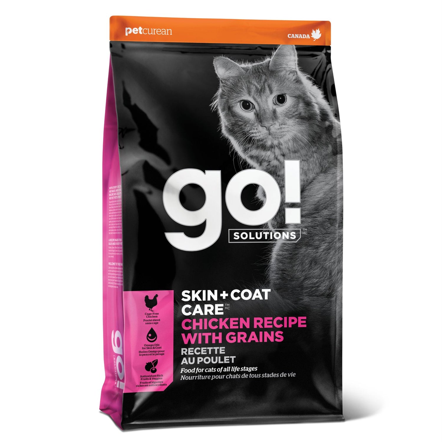 Go! Solutions Skin + Coat Care Chicken with Grains Dry Cat Food – Omega-Rich, Healthy Skin & Coat | Made in Ontario