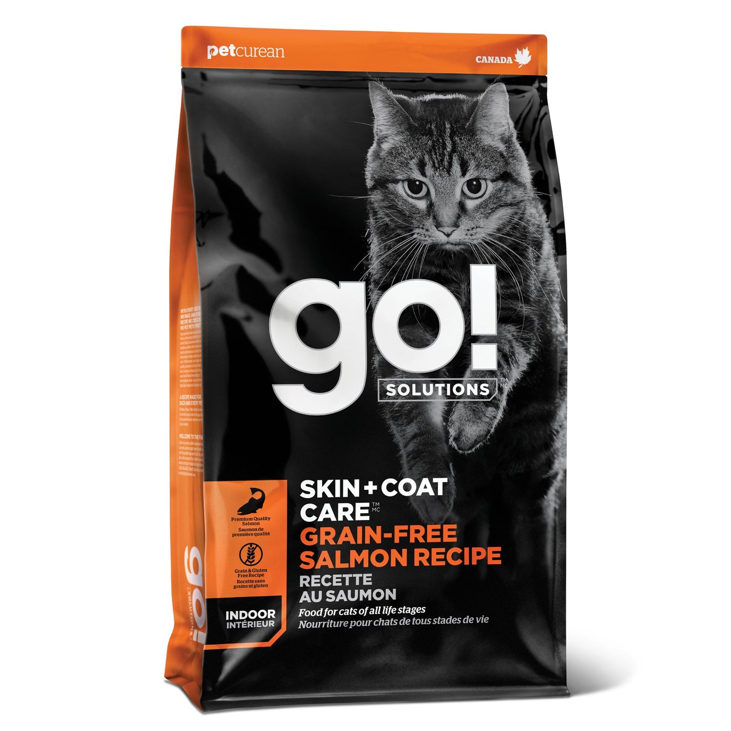 Go! Solutions Skin + Coat Care Salmon Dry Cat Food – Omega-Rich, Healthy Skin & Coat | Made in Ontario