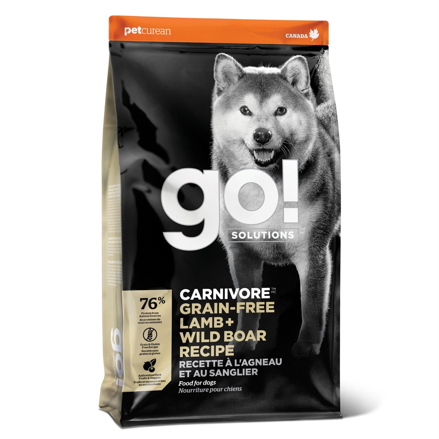 Go! Solutions Carnivore Lamb + Wild Boar Grain-Free Dry Dog Food – Exotic Protein, Made in Ontario