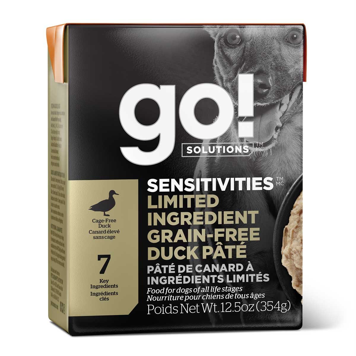 Go! Solutions Sensitivities Limited Ingredient Grain-Free Duck Pâté Wet Dog Food – Single Protein, Sensitive Stomach | Made in Ontario