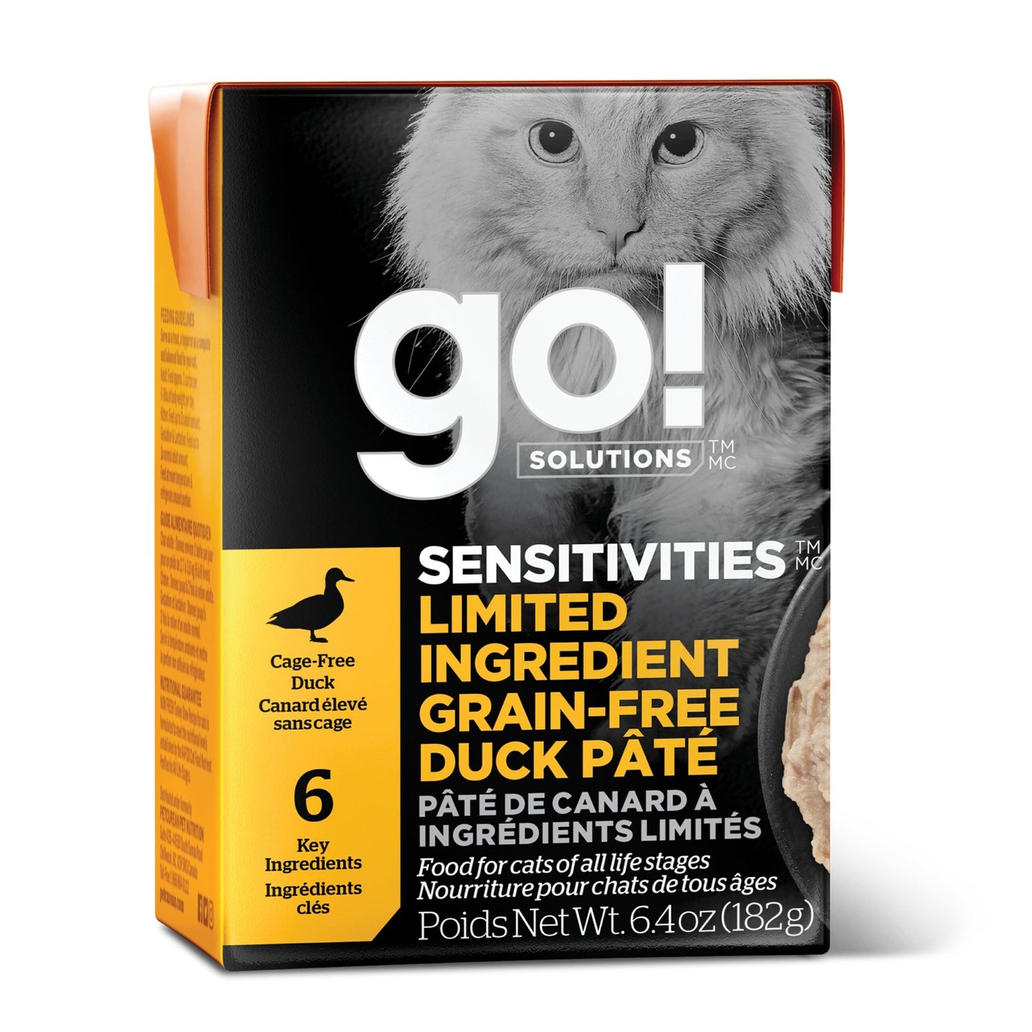 Go! Solutions Sensitivities Limited Ingredient Grain-Free Duck Pâté Wet Cat Food – Single Protein, Sensitive Stomach | Made in Ontario