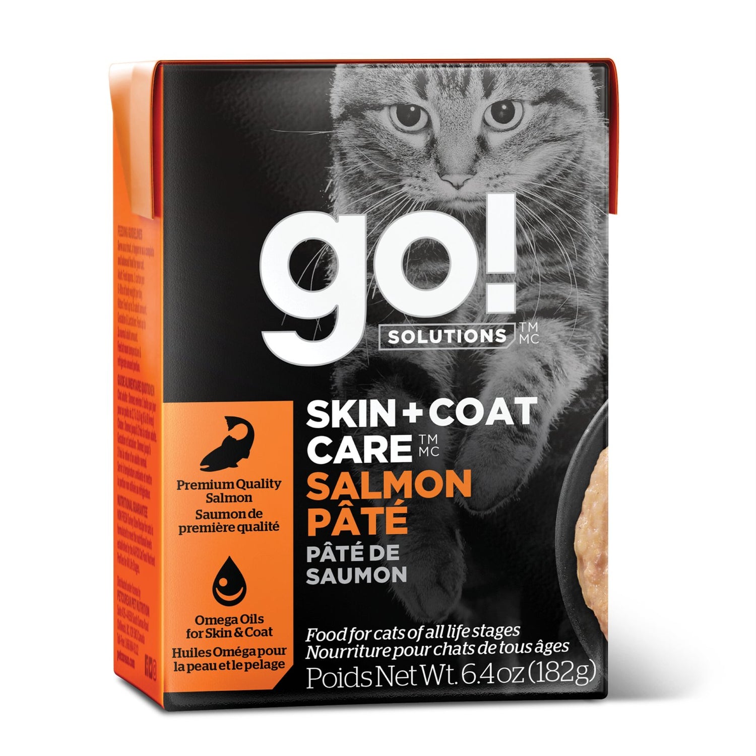Go! Solutions Skin + Coat Care Salmon Pâté with Grains Wet Cat Food – Omega-Rich, Healthy Skin & Coat | Made in Ontario