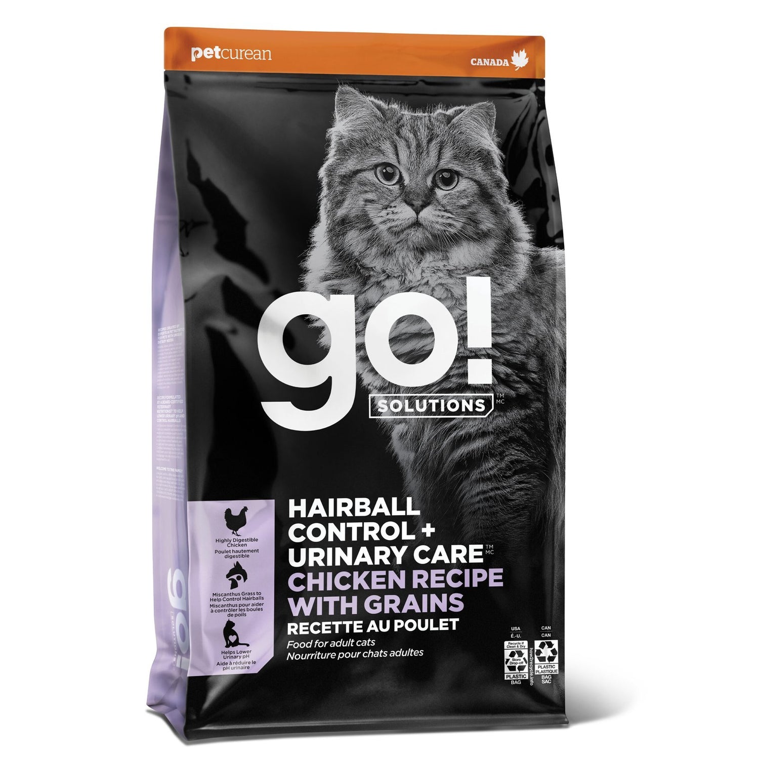 Go! Solutions Hairball Control + Urinary Care Chicken Dry Cat Food – Vet-Formulated, Struvite Crystal Support | Made in Ontario