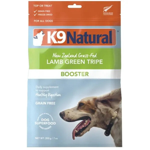 K9 Natural Freeze-Dried Booster Lamb Green Tripe Dog Food Topper – 7oz | Grain-Free