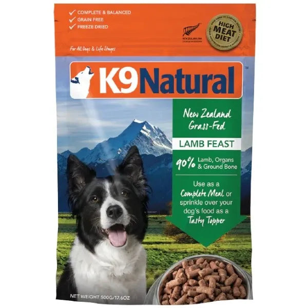 K9 Natural Freeze-Dried Lamb Feast Dog Food – Grass-Fed NZ Lamb, Grain-Free | 17.6oz