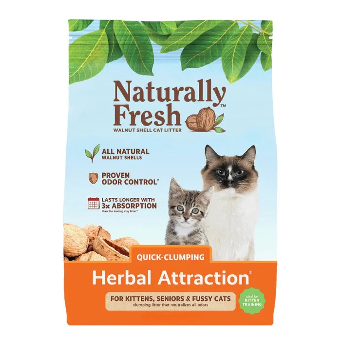 Naturally Fresh Quick-Clump Herbal Attraction Cat Litter | Walnut | 14lb