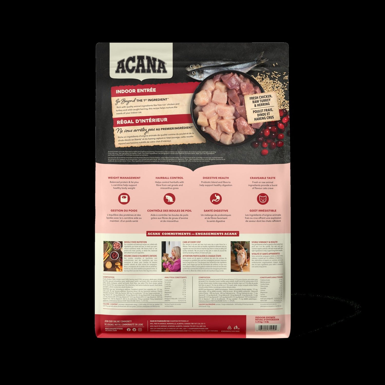 ACANA Indoor Entrée Grain-Free Dry Cat Food – Free-Run Chicken, Turkey & Herring | Made in Canada