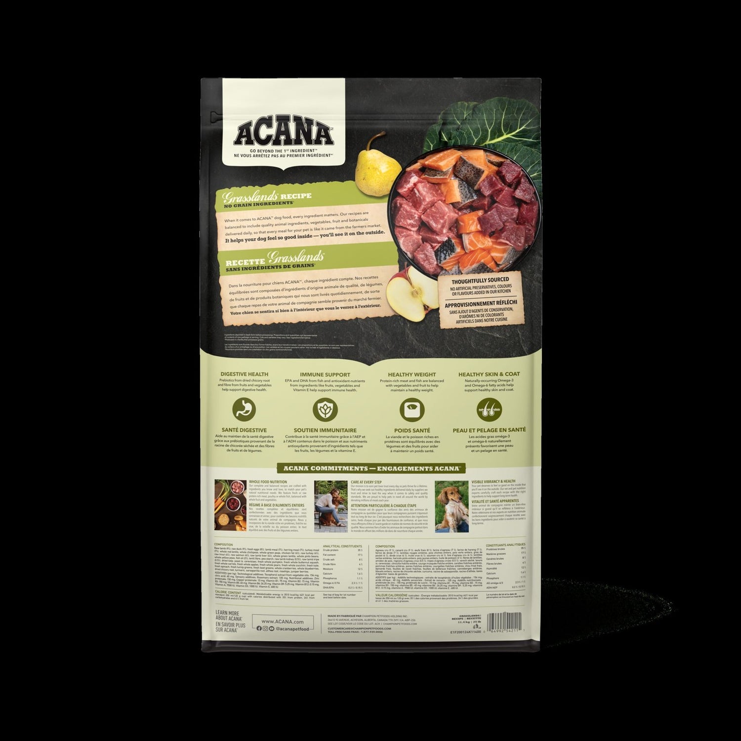 ACANA Highest Protein Grasslands Dry Dog Food – Lamb, Duck & Freshwater Fish | Made in Canada