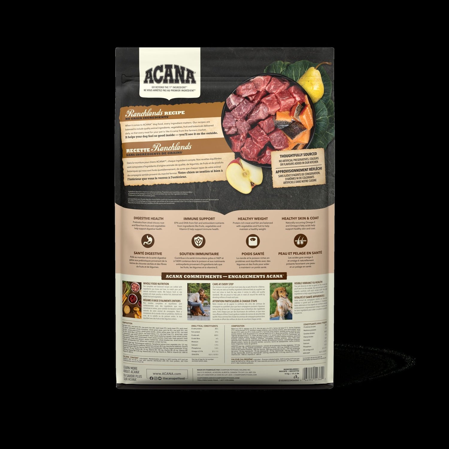 ACANA Highest Protein Ranchlands Dry Dog Food – Beef, Lamb, Bison & Pork | Made in Canada