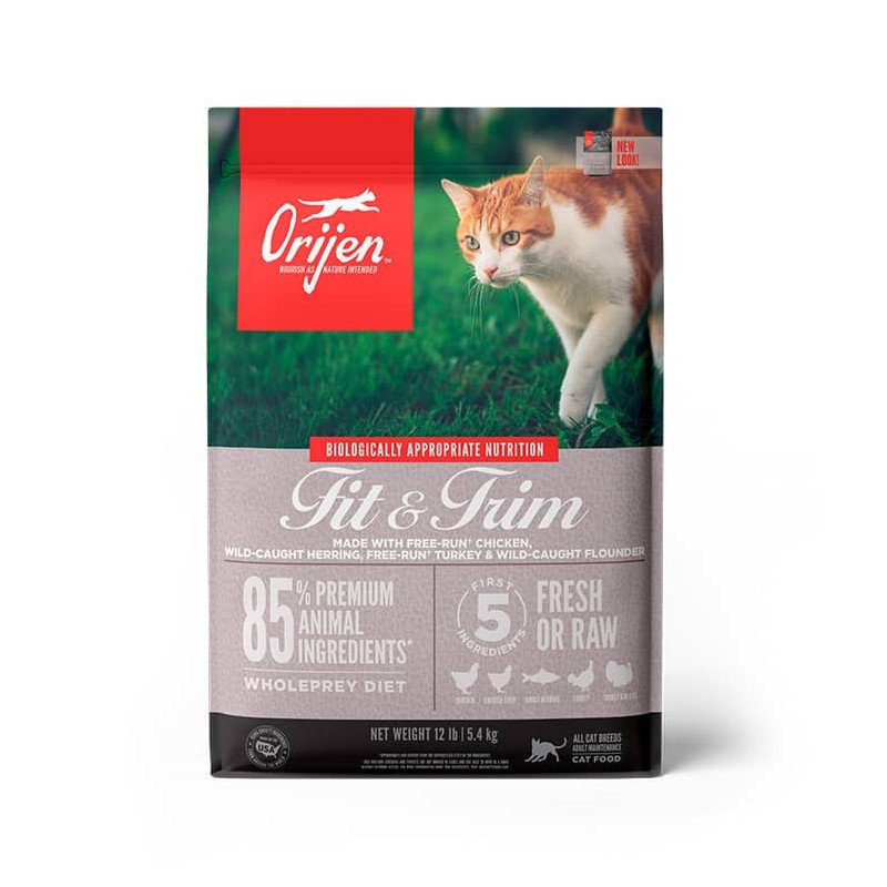 ORIJEN Fit & Trim Dry Cat Food | Weight Management | High-Protein | 1.8kg & 5.4kg