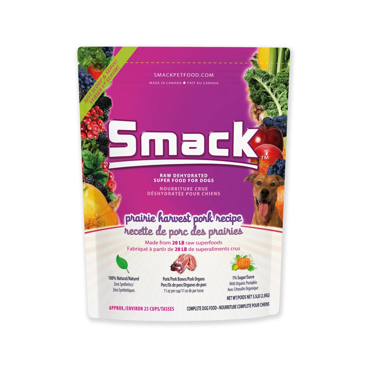 Smack Dog Prairie Harvest Pork | 250g Freeze-Dried Raw Dog Food