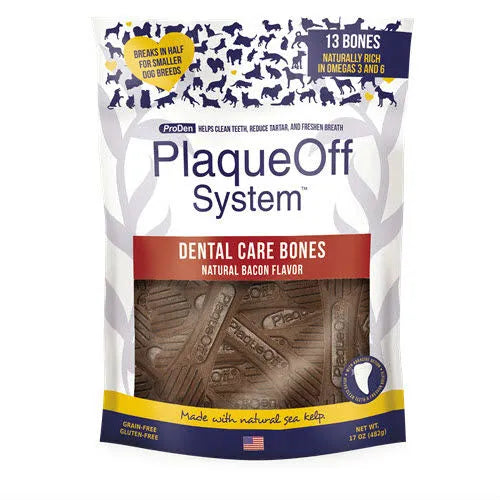 ProDen PlaqueOff Dental Bones | Bacon Flavour | Plaque & Tartar Control | 482g