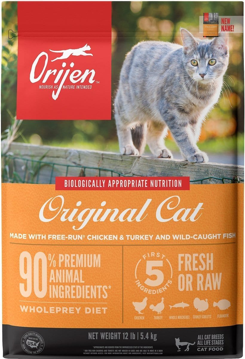 ORIJEN Original Dry Cat Food | 85% Animal Ingredients | Free-Run Chicken & Wild Fish | 1.8kg & 5.4kg