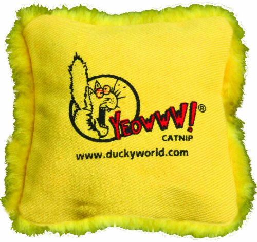 Yeowww! Catnip Pillow Refill Cat Toy | 100% Organic Catnip, Yellow