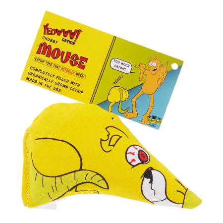 Yeowww! Chubby Mouse Organic Catnip Cat Toy | Oversized Mouse Interactive Toy