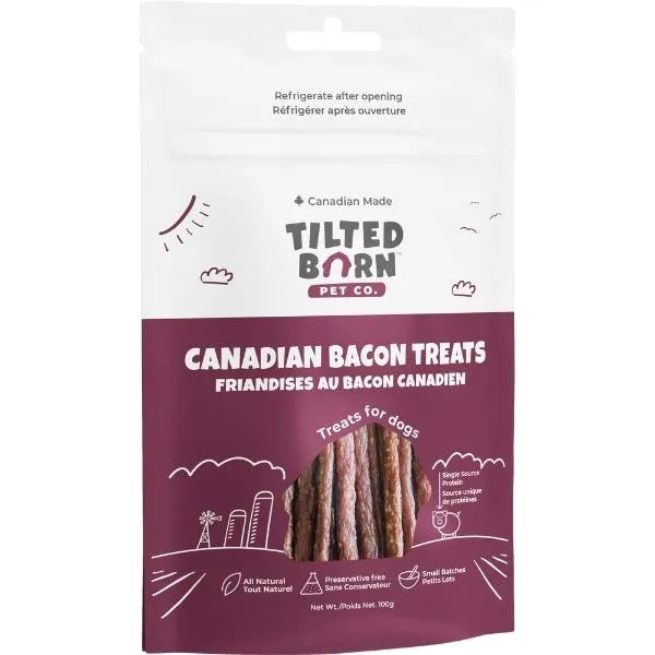 Tilted Barn Canadian Bacon Dog Treats | Single-Source Canadian Pork | Soft Training Treats | 100g