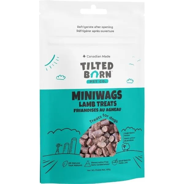 Tilted Barn MiniWags Lamb Dog Treats | Single-Source Canadian Lamb | Soft Training Treats | 100g