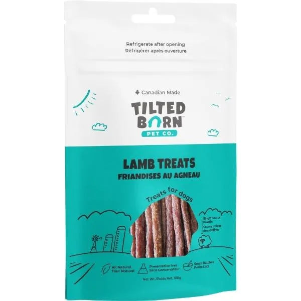 Tilted Barn Lamb Dog Treats | Single-Source Canadian Lamb | Hypoallergenic | Soft Training Treats | 100g
