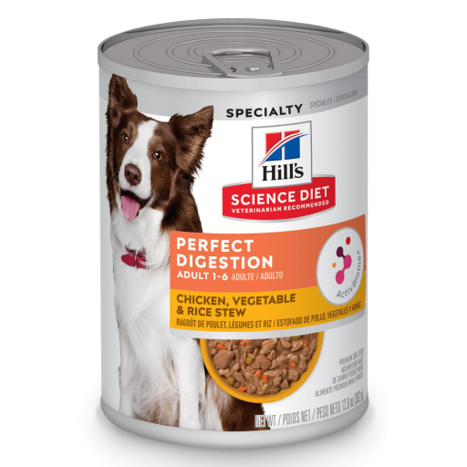 Hill's Science Diet Adult Perfect Digestion Chicken, Vegetable & Rice Stew Wet Dog Food – ActivBiome+ | 12.5oz