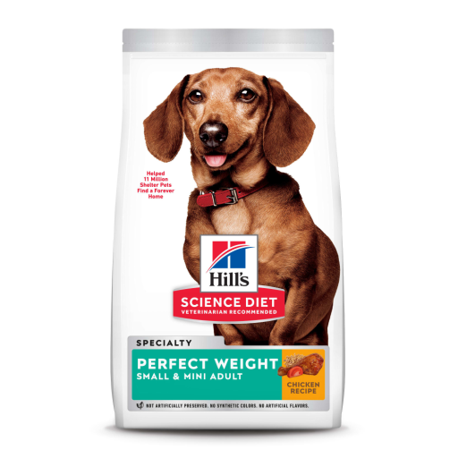 Hill's Science Diet Adult Perfect Weight Small & Mini Chicken Dry Dog Food | Clinically Proven, 4 lb