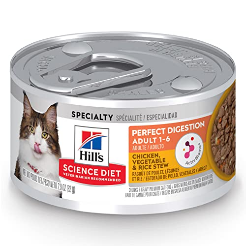 Hill's Science Diet Adult Perfect Digestion Chicken, Vegetable & Rice Stew Wet Cat Food | ActivBiome+