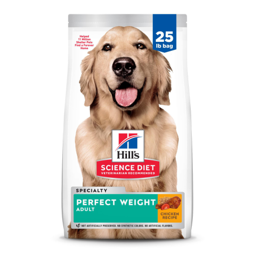 Hill's Science Diet Adult Perfect Weight Chicken Recipe Dry Dog Food | Clinically Proven, 25 lb